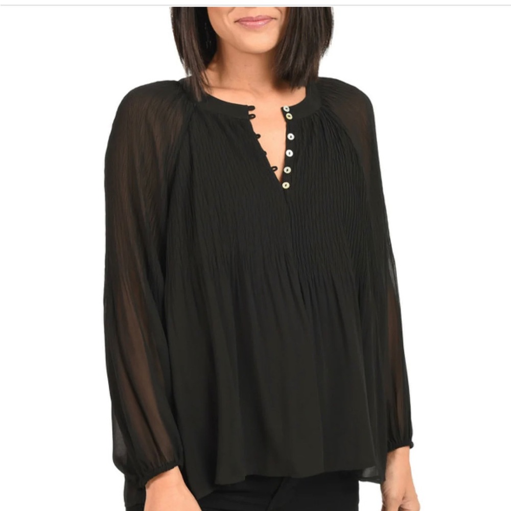 New DR2 SHIRRED BLOUSE WITH GATHERED LONG SLEEVES
